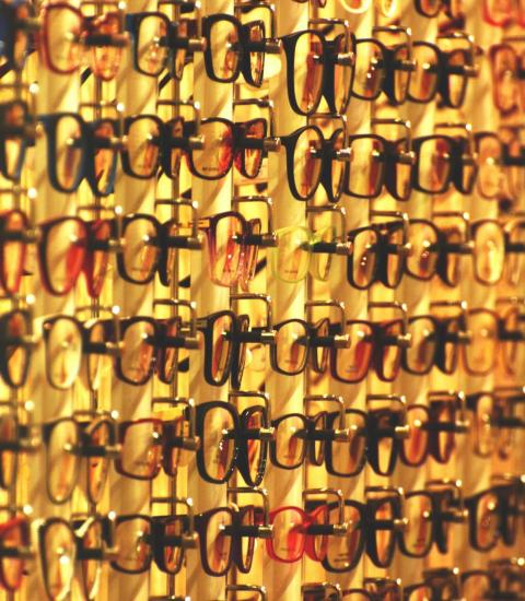 Vision@WORK+play wall of glasses